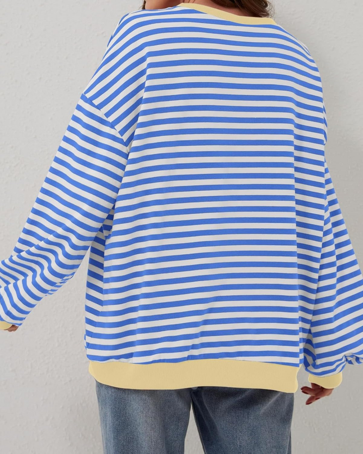 LUA - OVERSIZED STRIPED LONG SLEEVE SWEATSHIRT