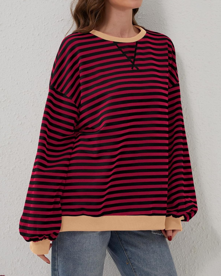 LUA - OVERSIZED STRIPED LONG SLEEVE SWEATSHIRT