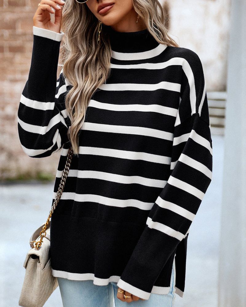 ADIEL - Striped turtleneck sweater