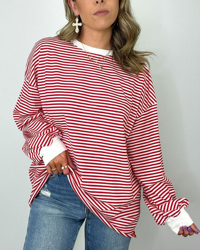 EMITA - Striped Oversized Pullover