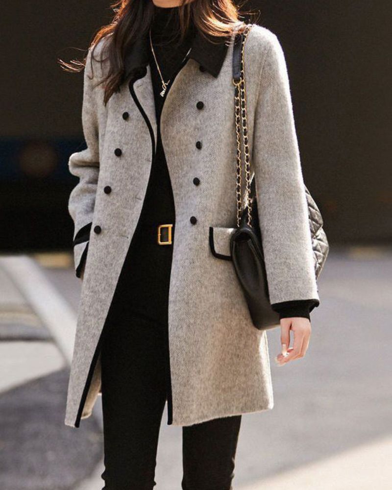 LA VALÉRIE GREY PATCHWORK TRENCH COAT