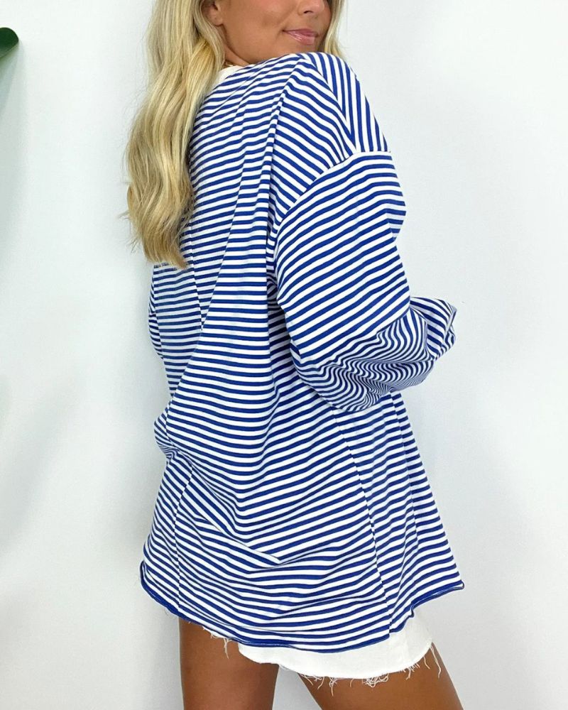 EMITA - Striped Oversized Pullover