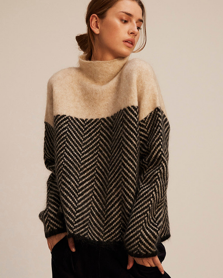 MALENE - COTTON TURTLENECK SWEATER