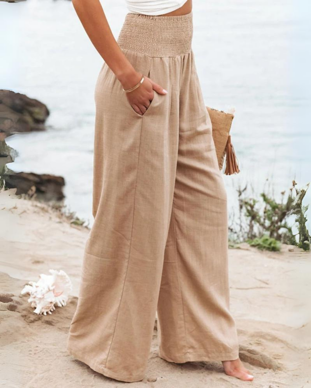 Ubud -High waist cotton pants