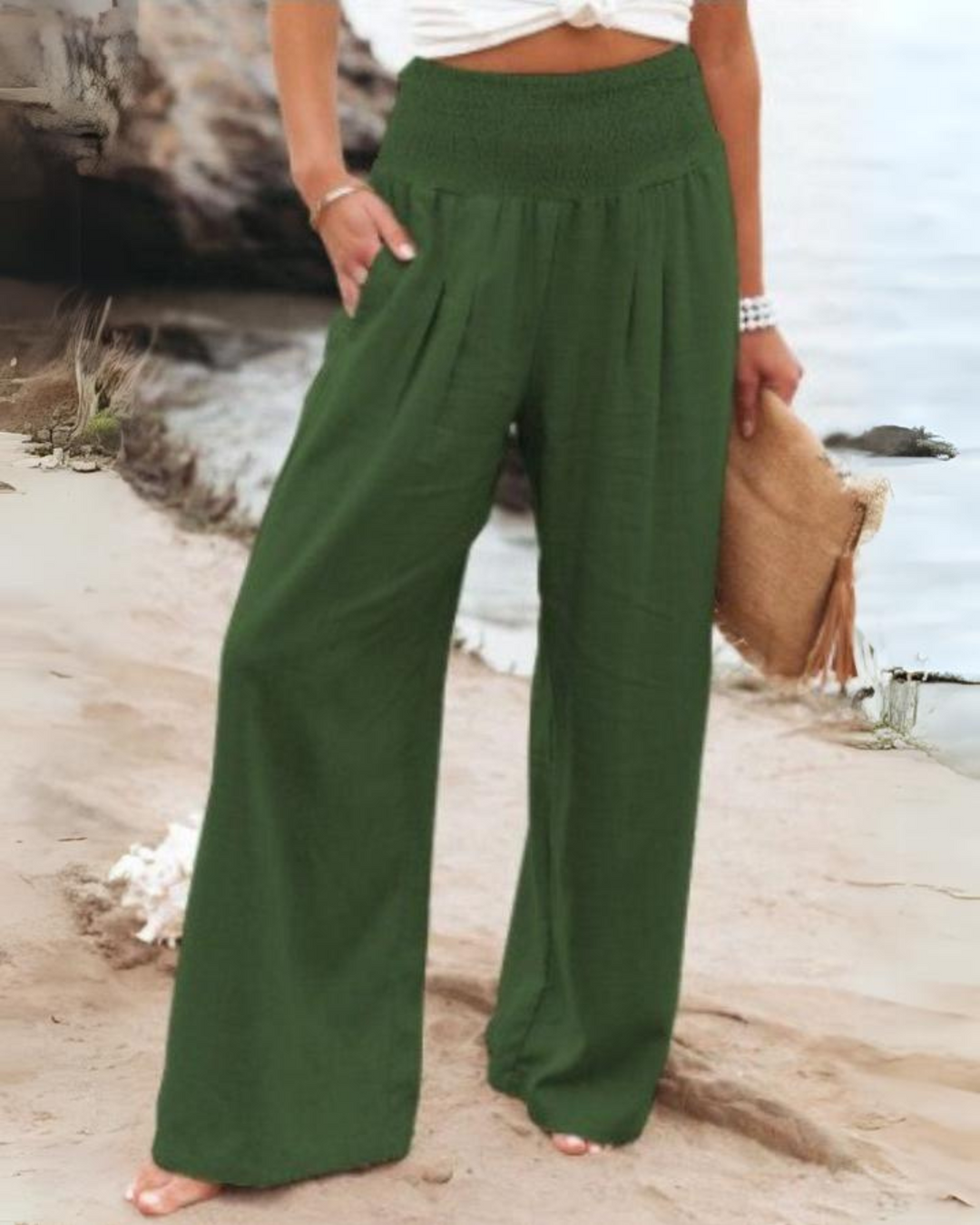 Ubud -High waist cotton pants