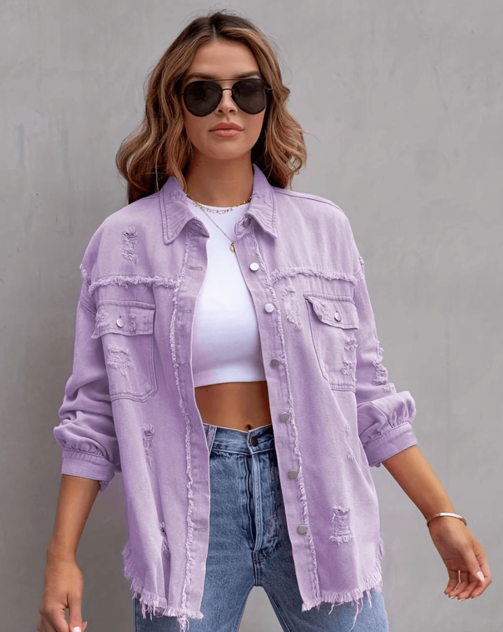 CYA - RIPPED OVERSIZED DENIM JACKET